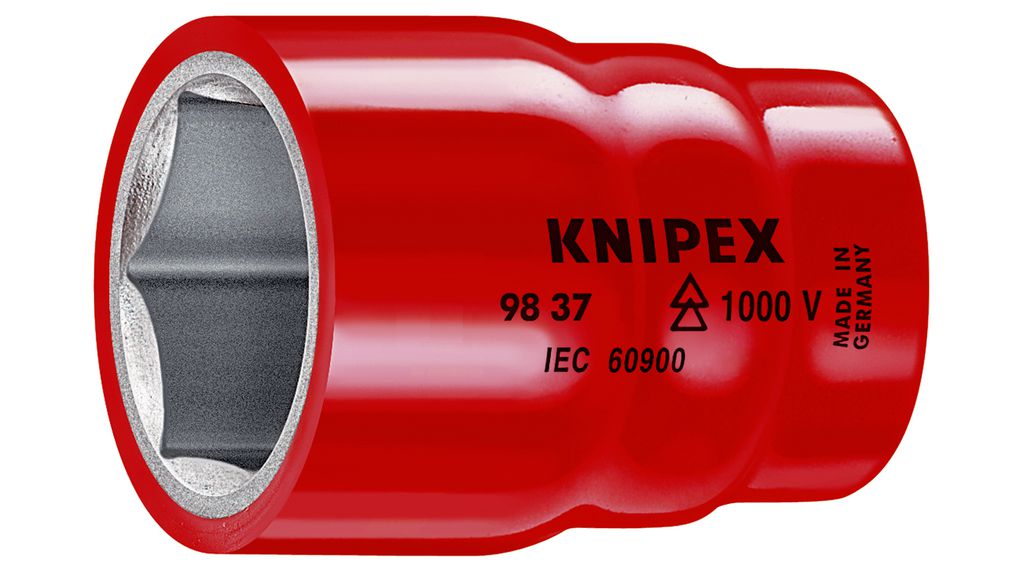 Ratchet Socket, VDE, 3/8", Hex, 17 mm